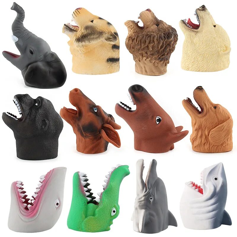 Купить головы игрушек. Резиновая рука игрушка. Резиновые игрушки животные. Динозавр на руку игрушка. Резиновые животные на руку.