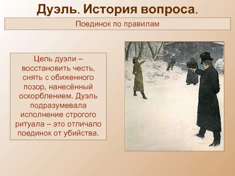 Согласиться на дуэль. Дуэль. Дуэль чести. Порядок проведения дуэли. Дуэль. История вопроса. Поединок по правилам.