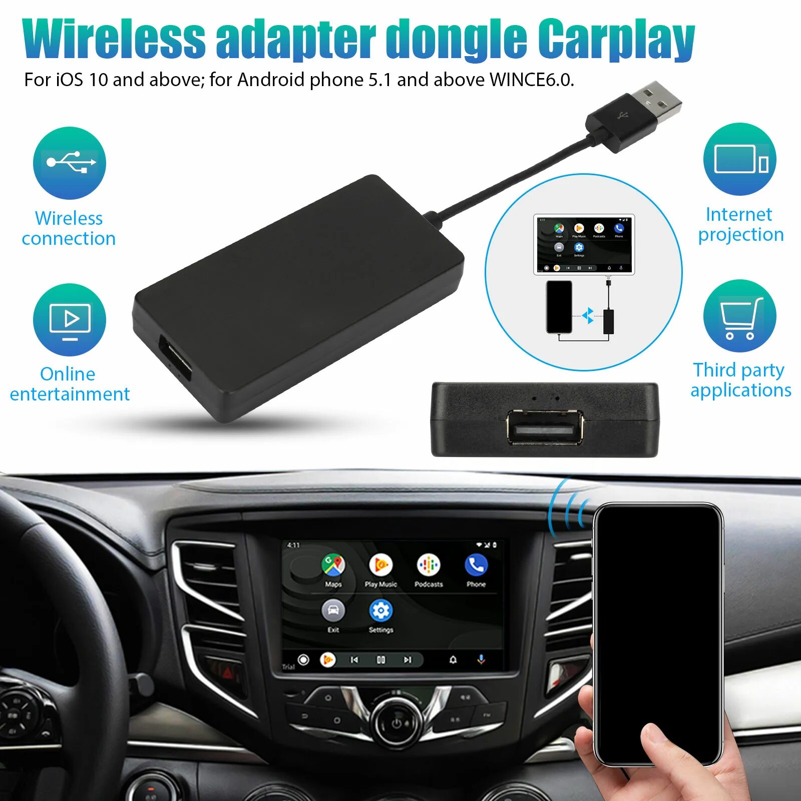 Беспроводной адаптер carplay android auto. Carplay usb адаптер. андроид авто через юсб. carplay адаптер для андроид купить в москве.
