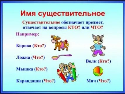 Имена существительные времена года