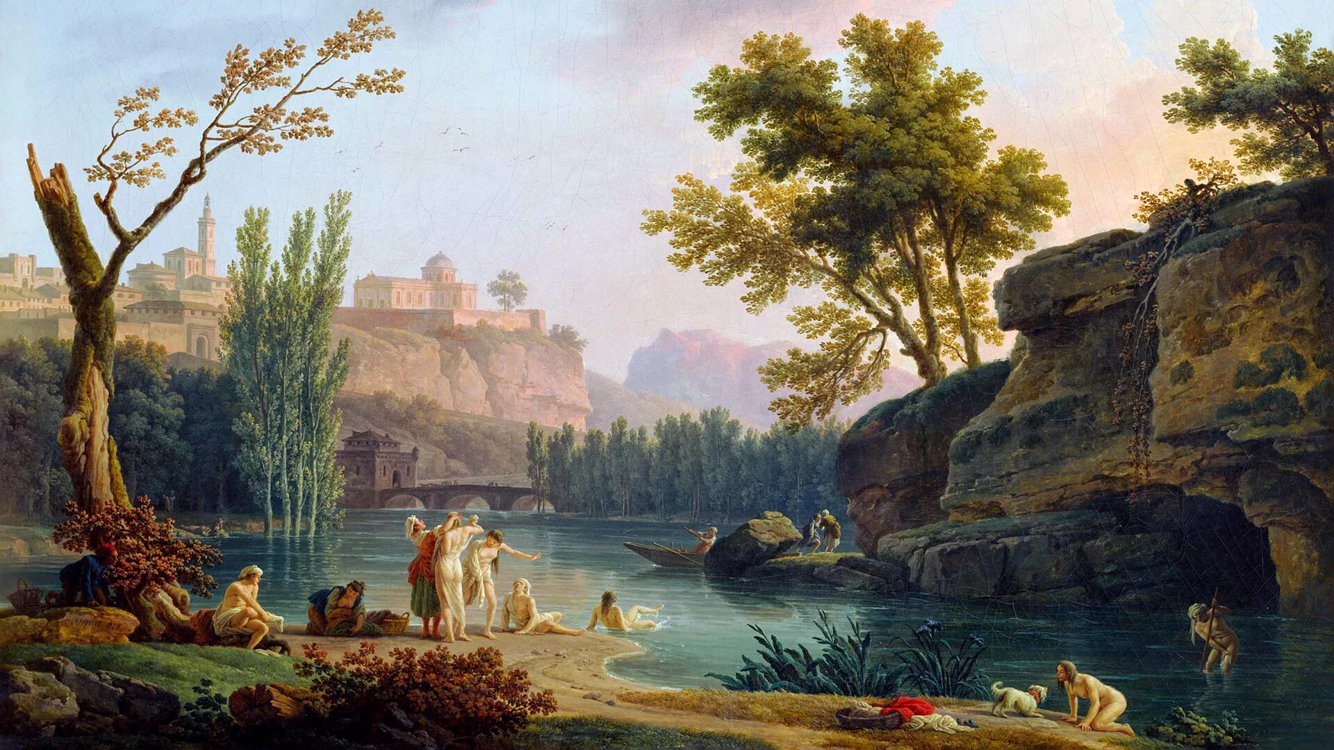 Картина на века. Клод Жозеф Верне художник. Клод Жозеф Верне Summer Evening, Landscape in Italy. Клод Жозеф Верне водопад в Тиволи.