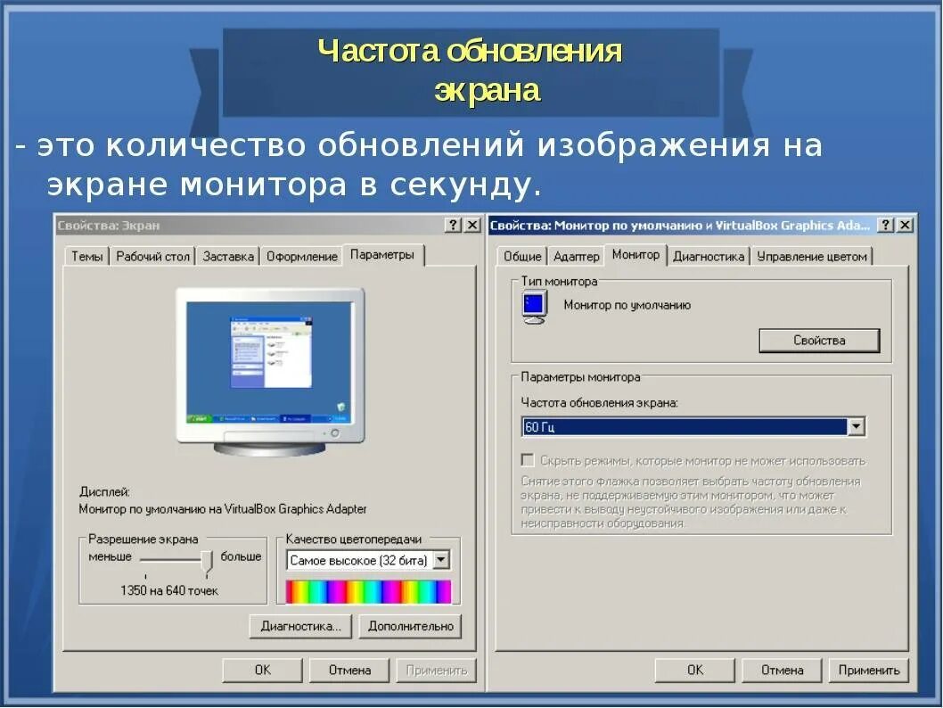 Частота обновления экрана. Частота обновления монитора. Частота экрана монитора. Частота обновления экрана 60 Гц.