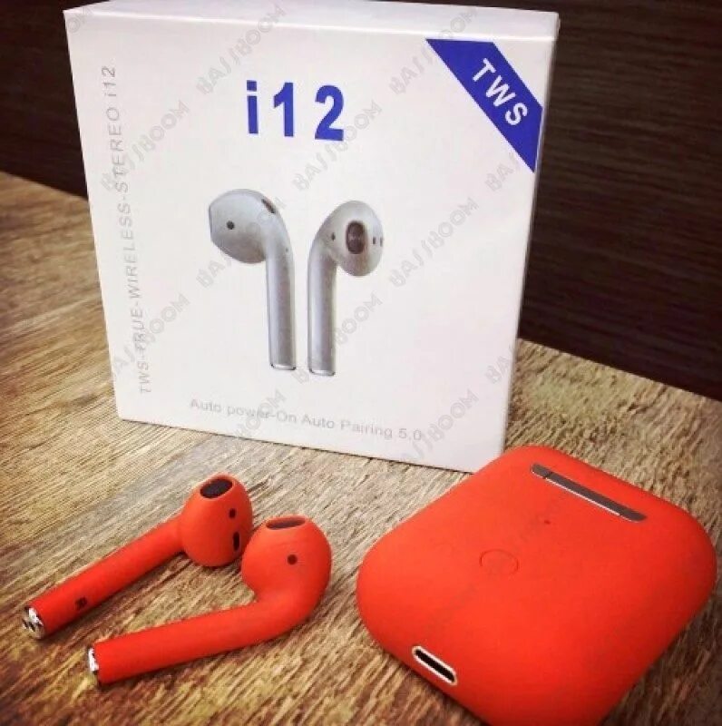 Tws 12. Наушники AIRPODS TWS i12. Беспроводные наушники i12 TWS красные. I12 TWS наушники красная. Наушники i12 TWS черные.