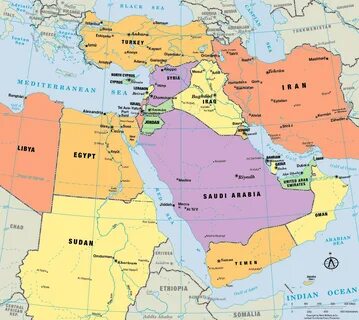 Страны ближнего востока со столицами