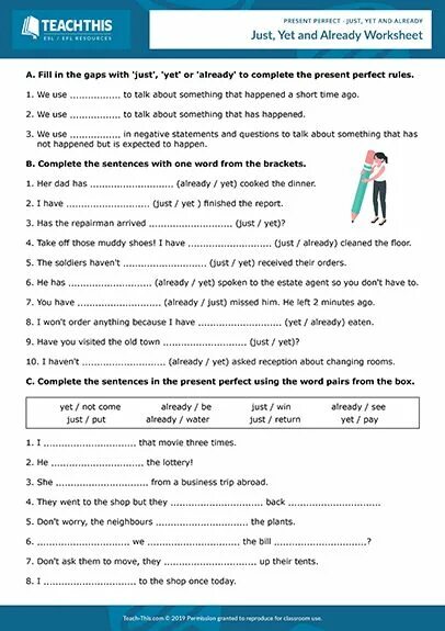 Yet in questions. Present perfect just already yet Worksheets. Present perfect since for упражнения. Yet present perfect. Present perfect already yet.