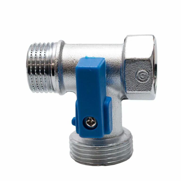 Кран шаровый угловой 1/2''х3/4" НН для подключения стиральных/посудомоечных маши