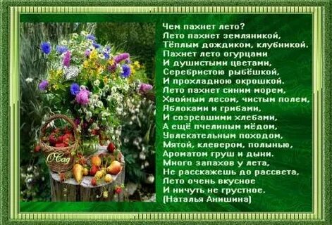 Зелень лета стихи