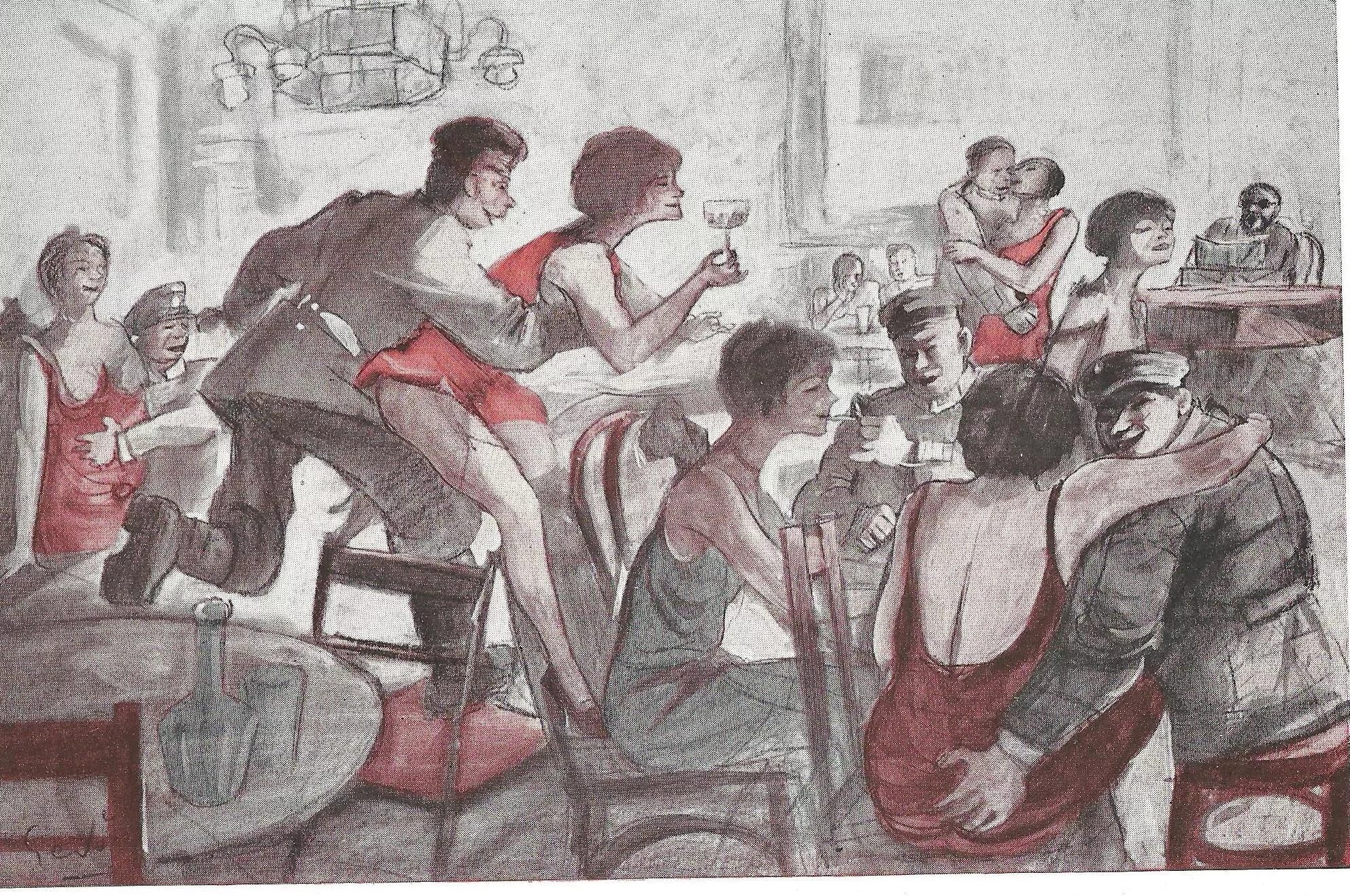 Ретро унижения. Немецкие солдаты в борделе. Иллюстрация проституции. Бордель картины. Бордели фашистской Германии.