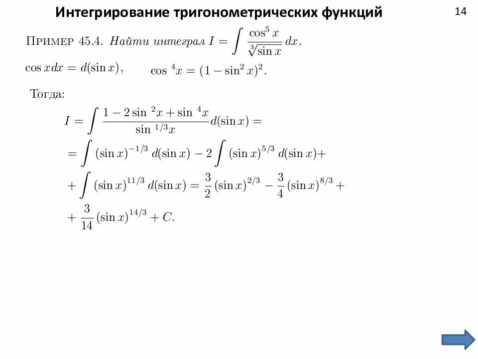 Интегралы функций примеры