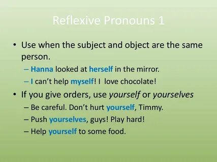 Reflexive pronouns examples