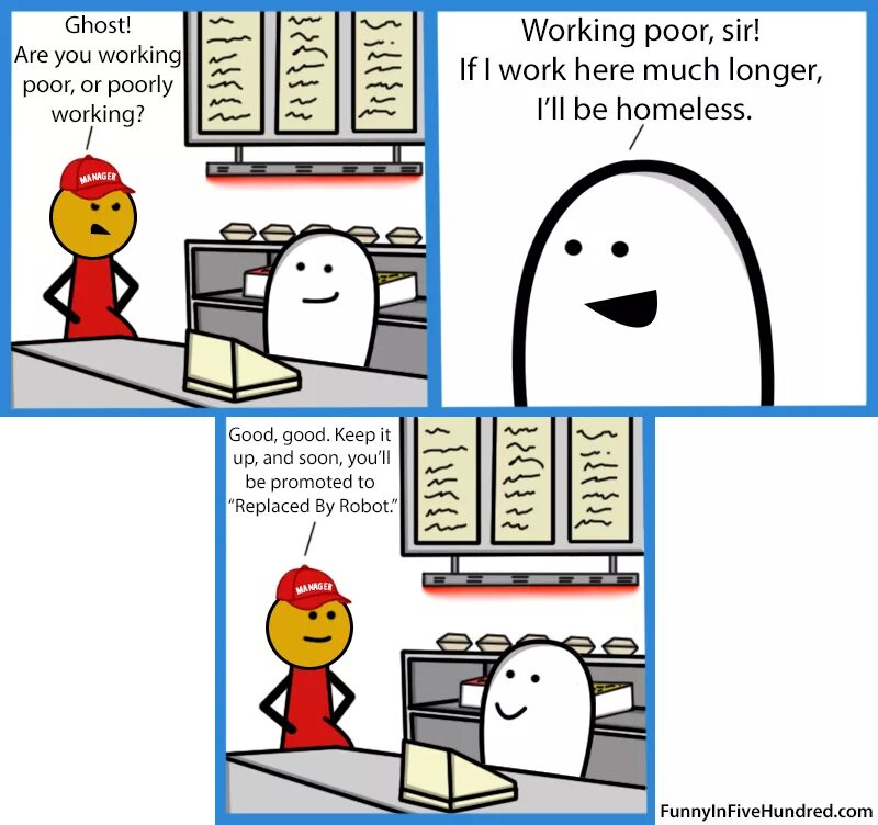 You like working here. Working poor. I work. Work here. Ghost meme | Contest entry (Warning: some flashing).