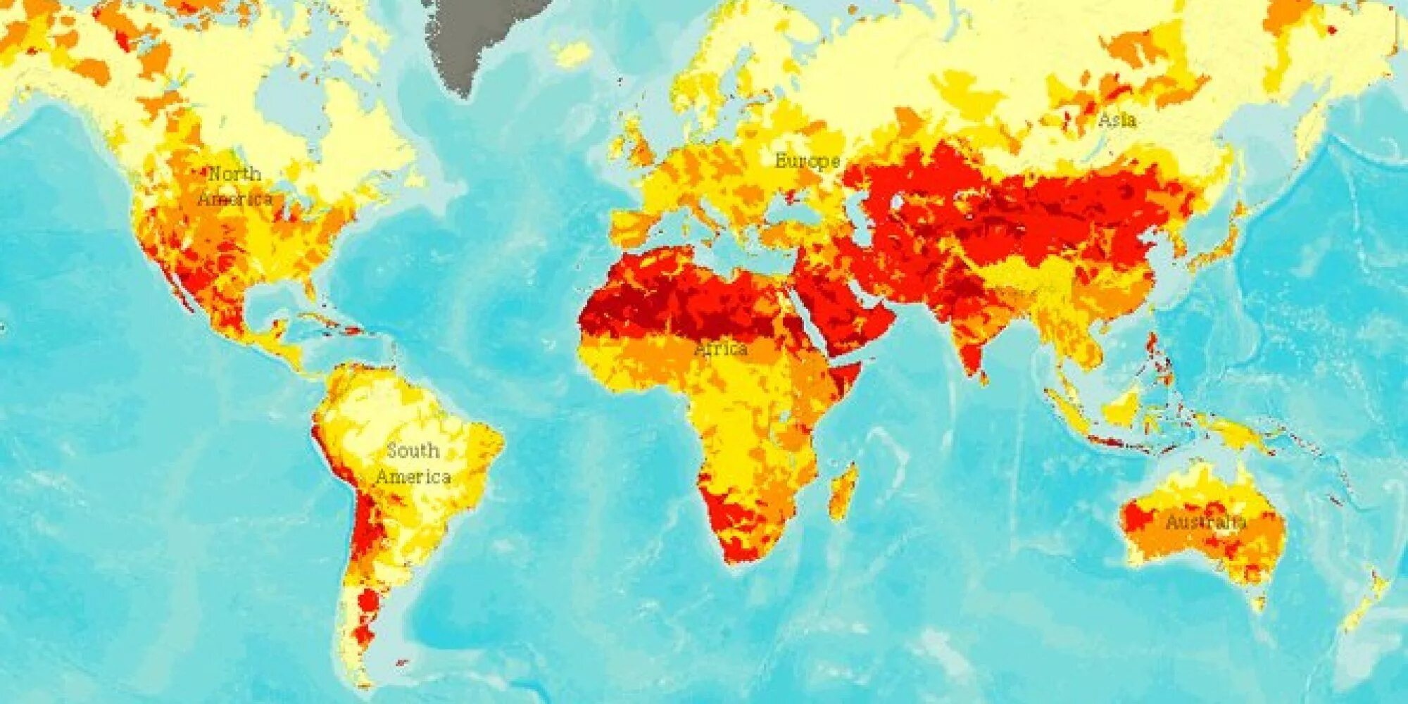 Самая теплая вода в мире. Карта засухи в мире.