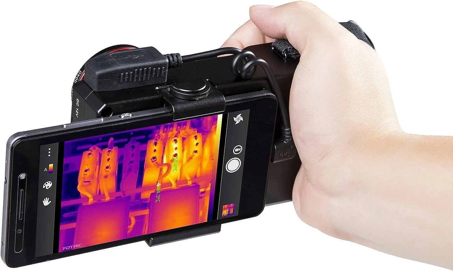 Тепловизор к смартфону андроид. Flir тепловизор оранжевый. тепловизор камера flip. камера тепловизионная type 384x288px. телефон с тепловизионной камерой.