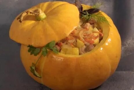 Тыква фаршированная мясом и овощами рецепт