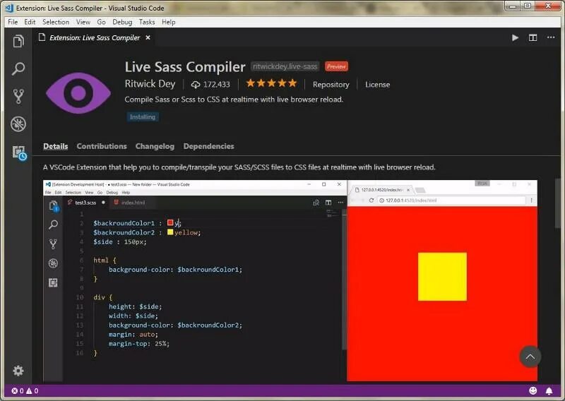 Расширения для vs code. Компиляция css в sass. компилятор scss в css. компилятор visual code. js компилятор ide.