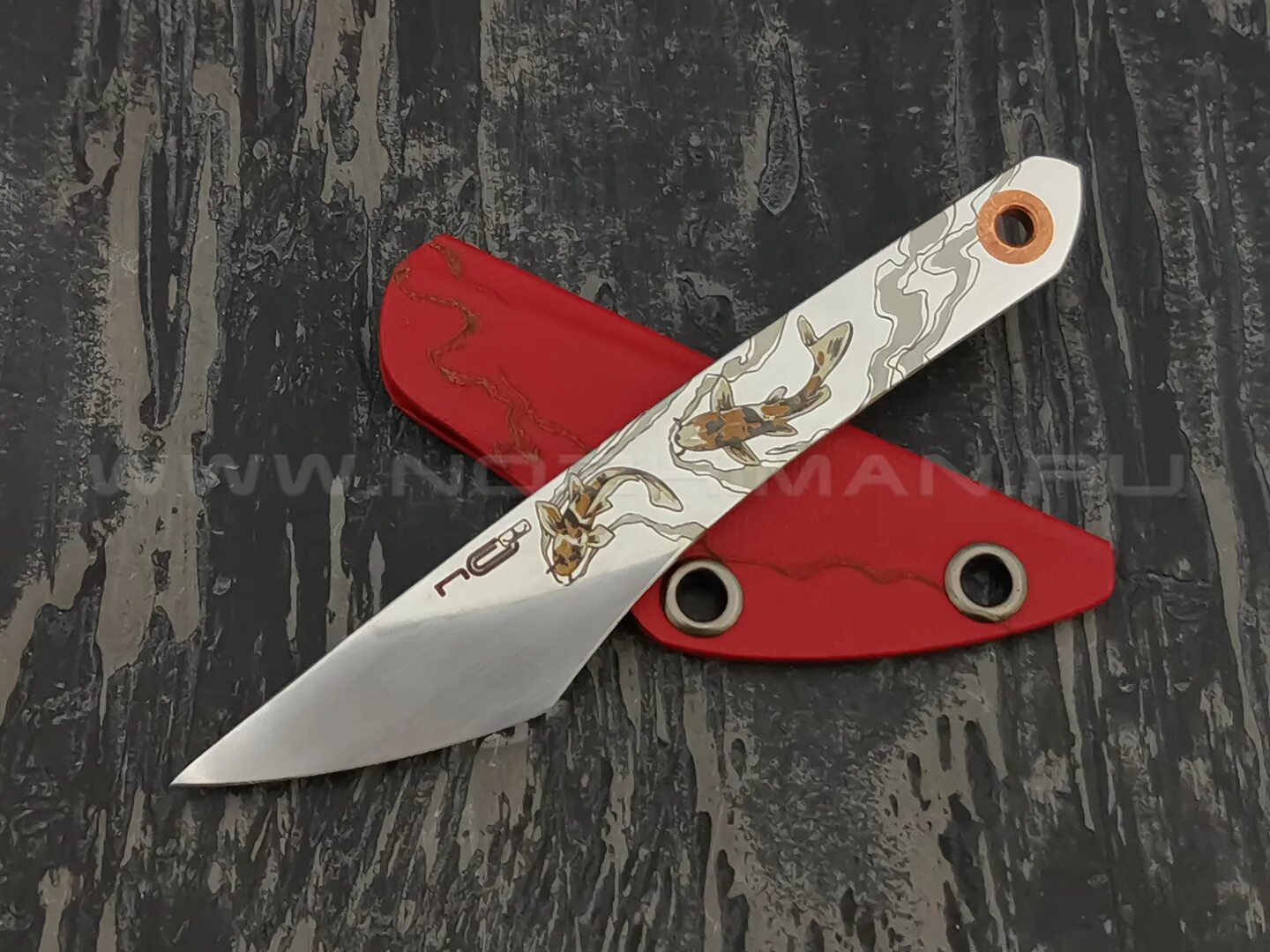 Ножи кои. Киридаши koi beadblast. Nc custom киридаши. Гравировка японских складных ножей. Nc custom киридаши koi.