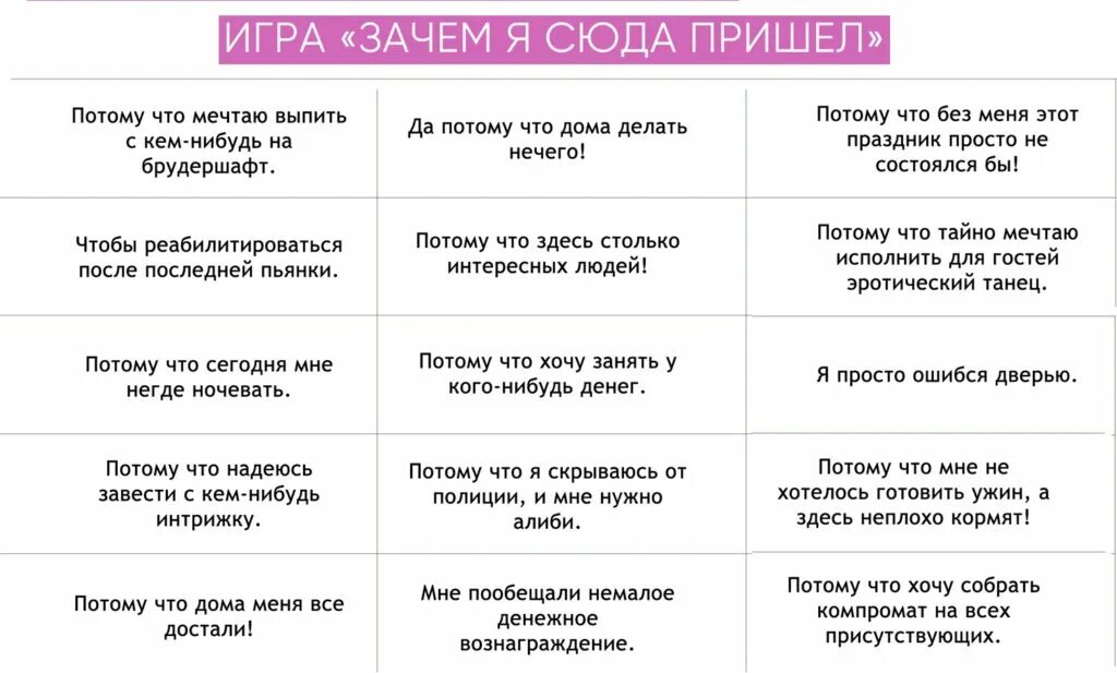 Застольная игра зачем пришел. Игра зачем я сюда пришел. Конкурс зачем я сюда пришел на день рождения. Смешные конкурсы за столом взрослые. Смешные вопросы и ответы.