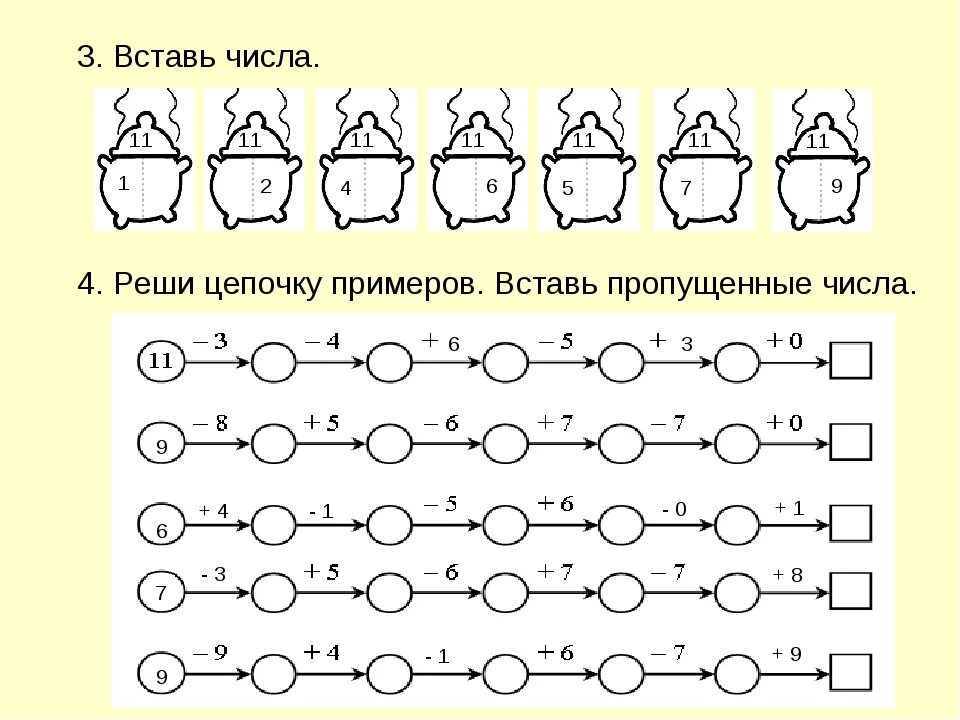 Примеры цепочки по математике. Математика 1 класс Цепочки примеров в пределах 10. Задания для 1 класса по математике Цепочки примеров. Цепочки примеров в пределах 20 на сложение и вычитание. Математические Цепочки для дошкольников.