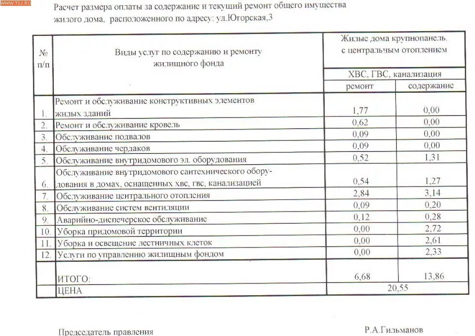 Расчет стоимости уборки
