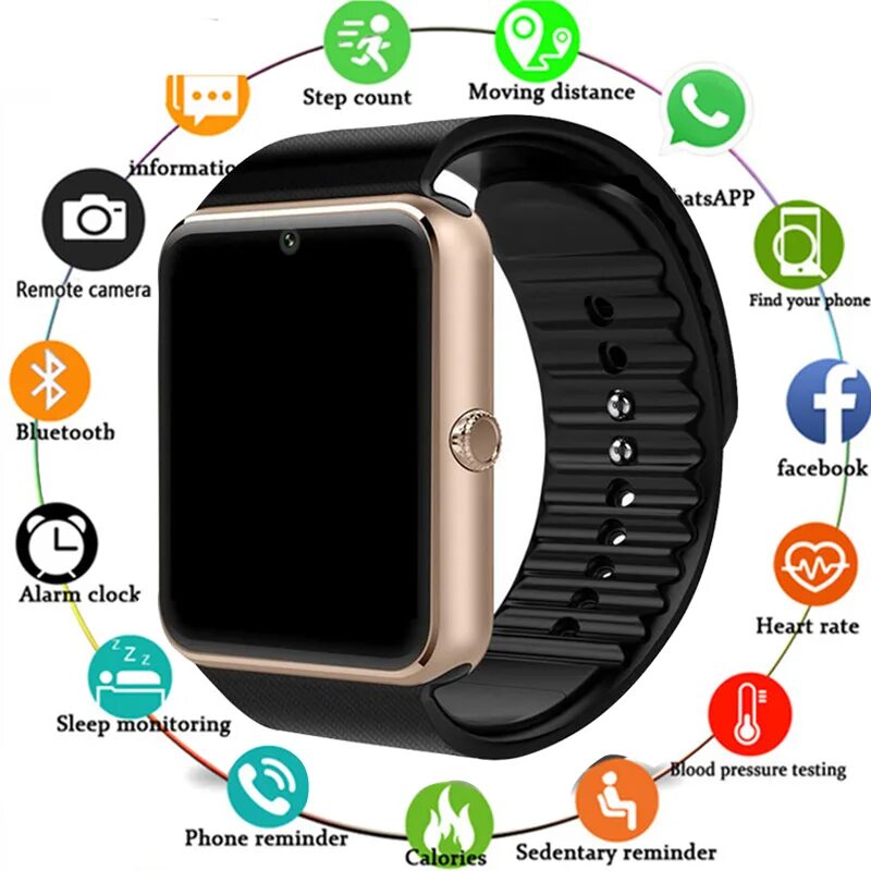 2019 Smartwatch GT08 Smart Watch Women Men Relogio Phone Call Big Battery SD Car