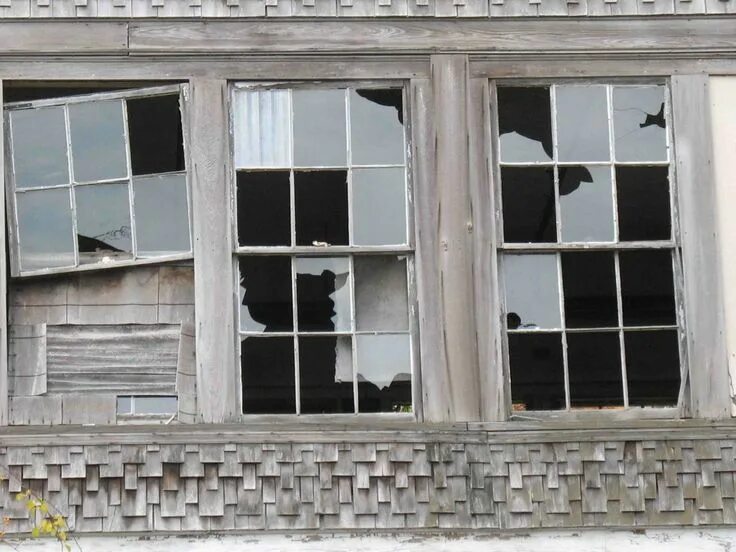 The window was broken with a. The window was broken with a