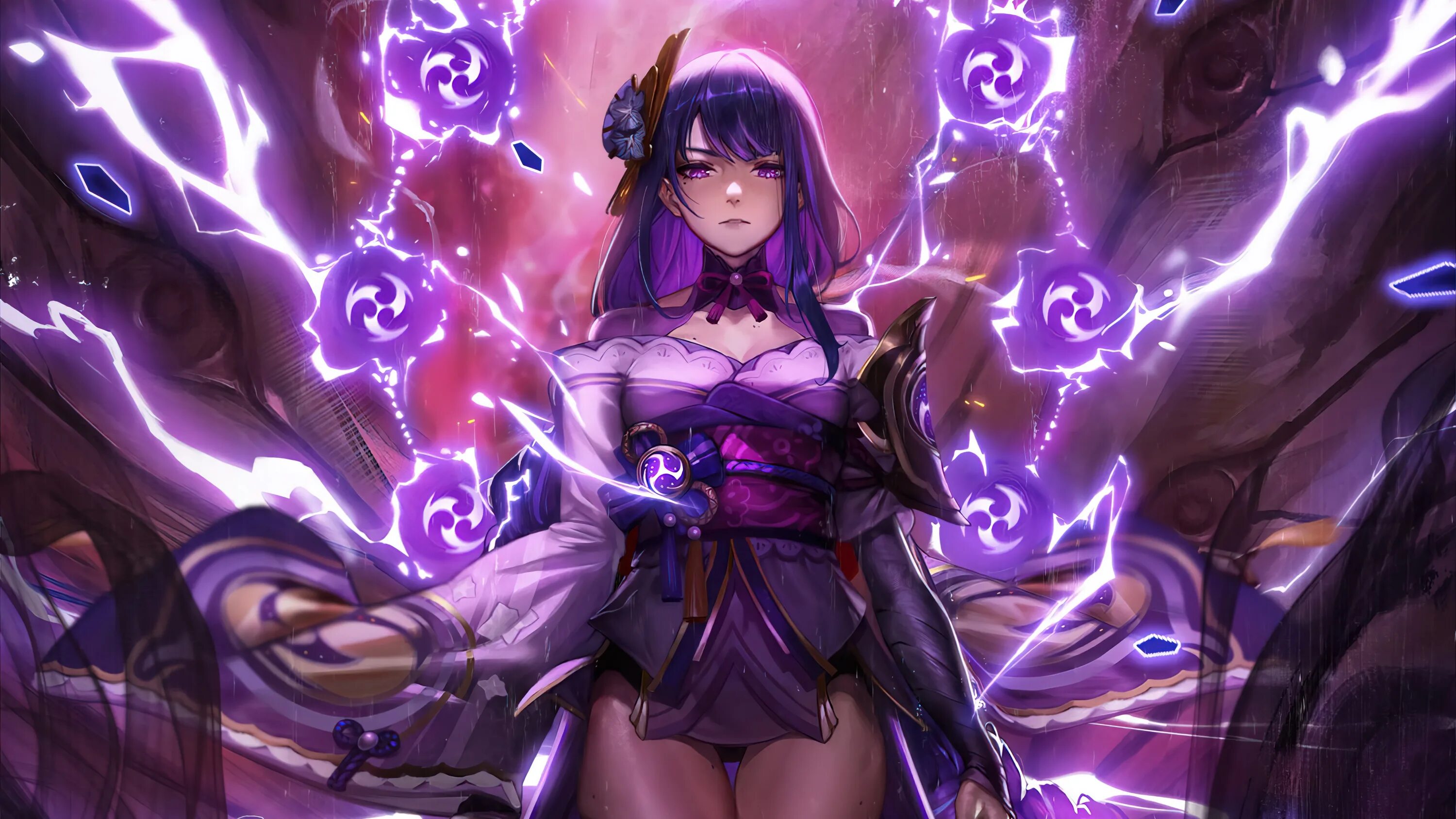 Райден геншин импакт. Геншин персонаж с фиолетовыми волосами. Фиолетовый геншин. Фиолетовый геншин. Макото геншин.