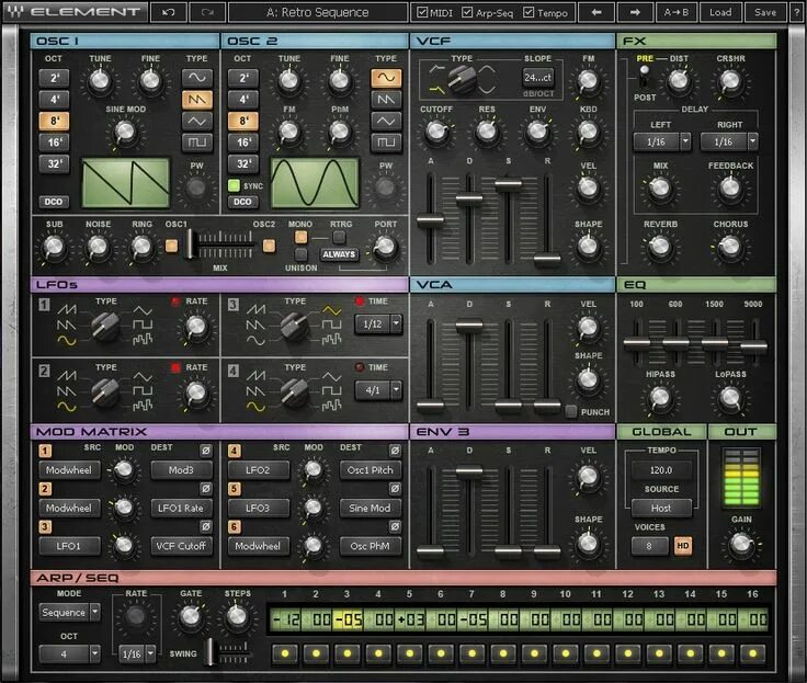 VST инструменты. Синтезатор Waves. Elements VST. Виртуальные инструменты для создания музыки. Element audio