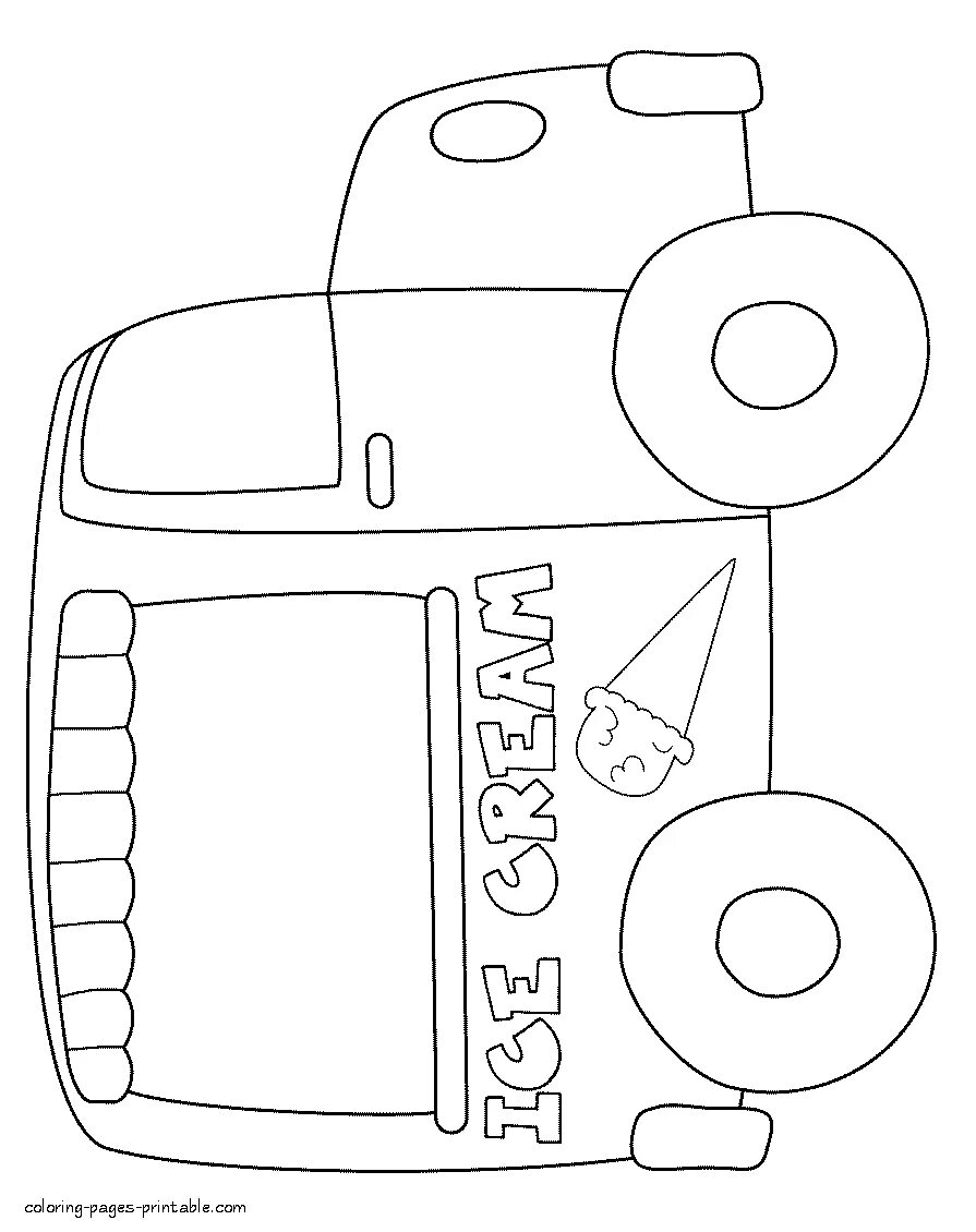 Фургон мороженое 3 класс технология. Развертка фургона для мороженого. Аппликация фургон с мороженым. Фургон мороженого шаблон.
