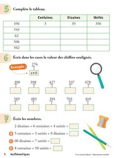 Exercice maths ce2 à imprimer