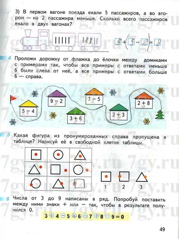 Проложи дорожку от флажка до елочки. Положи ДОРОЖКУОТ флажка до елочки. Математика 1 класс рабочая тетрадь Дорофеев. Проложи дорожку от флажка до елочки между домиками с примерами.