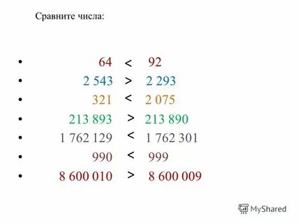 Сравни числа 99 999 и 100 000