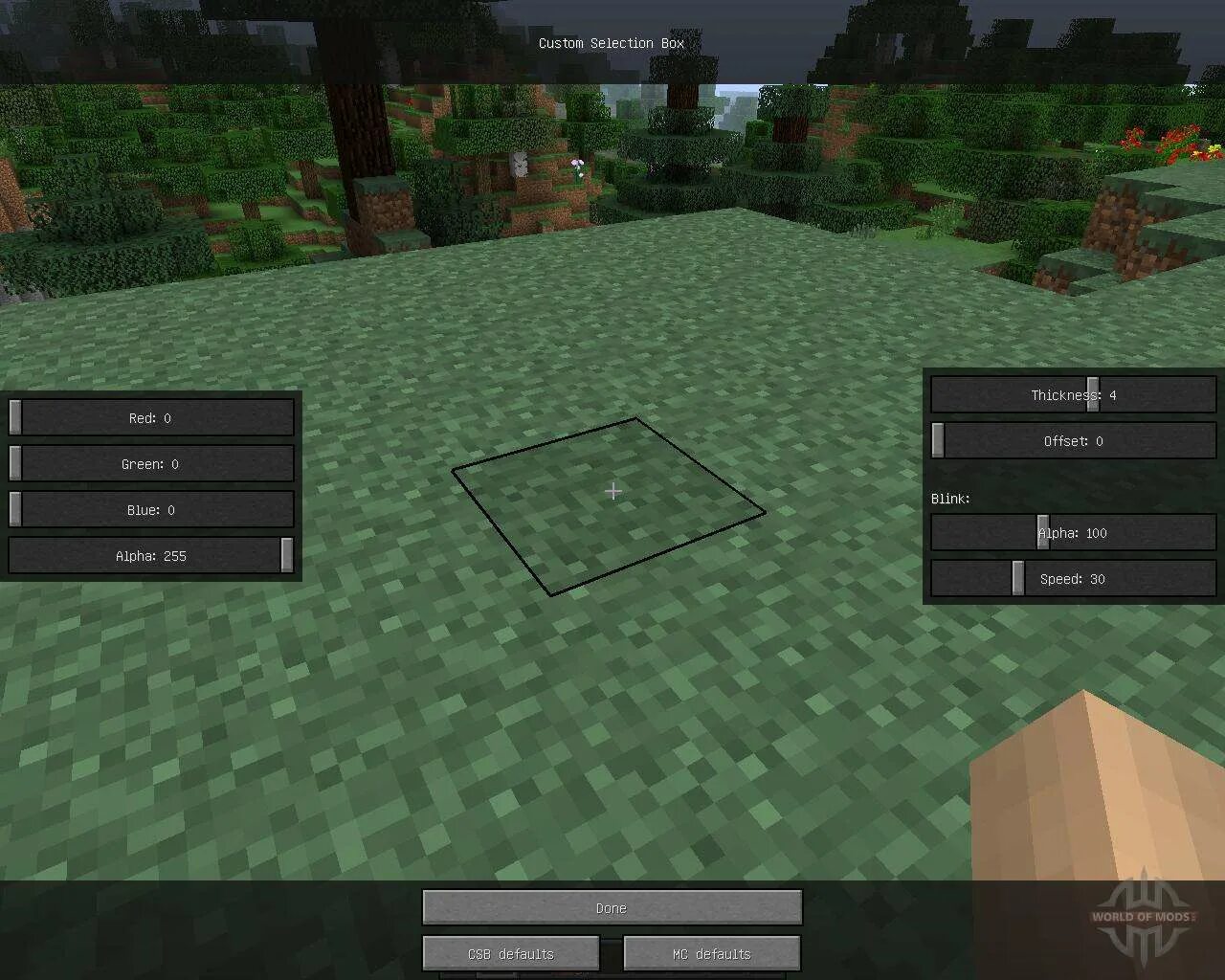 Selection box. Customselectionbox_1.12.2_1.4.1. мод custom selection box в майнкрафт 1.16.5 forge. selection box minecraft.