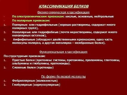Белки химические свойства белков классификация