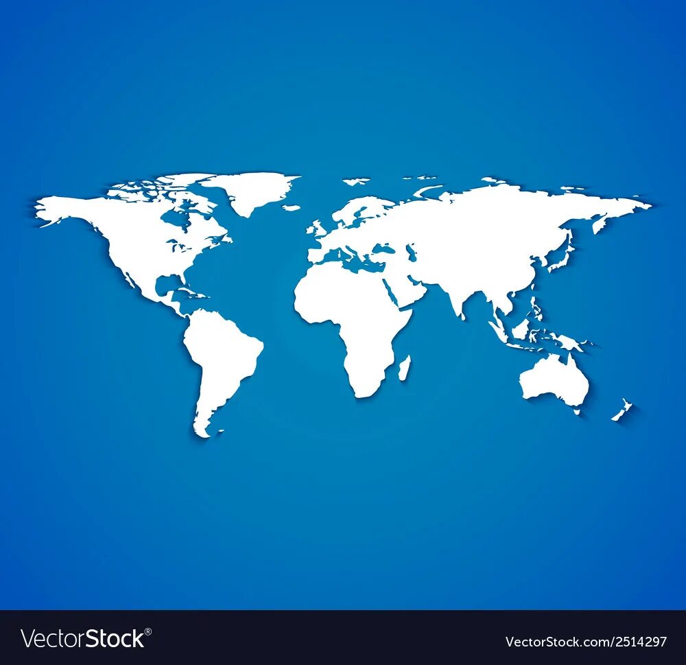 Blue and white world map