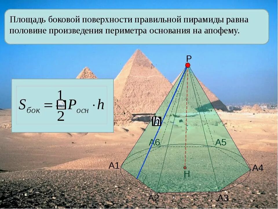 10 Класс.пирамида, правильная пирамида площадь поверхности. Презентация по теме пирамида правильная пирамида 10 класс Атанасян. Пирамида площадь поверхности геометрия 10 класс. Площадь поверхности пирамиды пирамида 10 класс. Произведение периметра основания на апофему