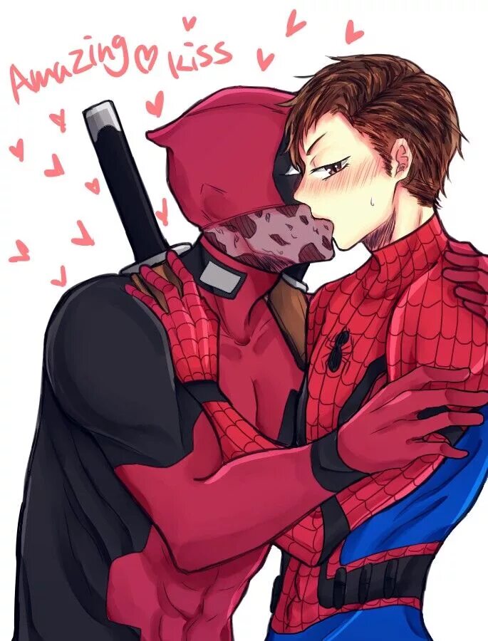 Spideypool. Дэдпул и человек паук яой. Spideypool шип арт. Дэдпул и человек паук слэш. Thefuzzyaya спайдипул.