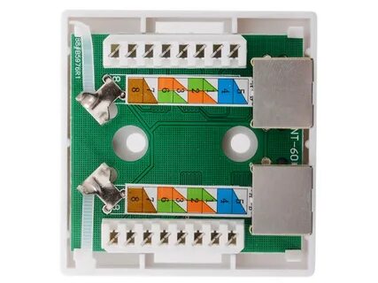 Rj 45 розетка двойная экранированная