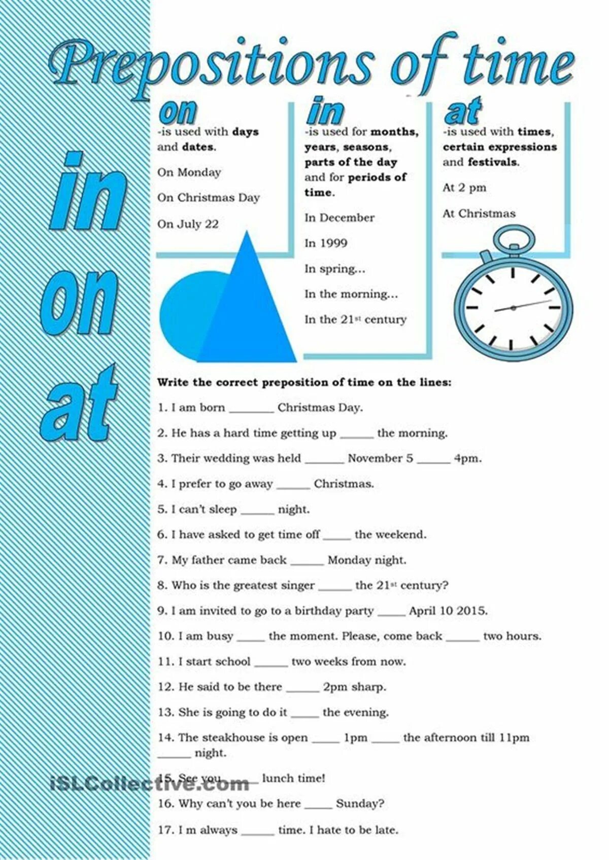 Busy the afternoon. In on at в английском языке Worksheets. Предлоги в английском языке. Предлоги in on at. Prepositions of time в английском языке.