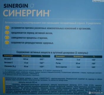 Синергин инструкция