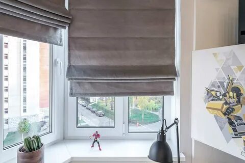 Скошенная римская штора