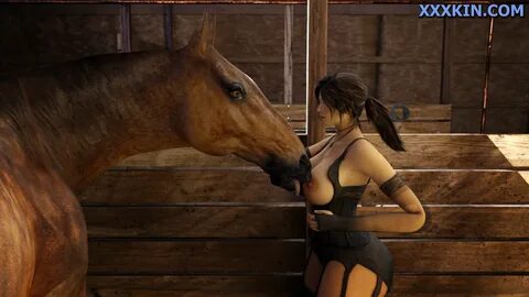 xxxkin, lara croft, tomb raider, horse, horse penis, horsecock, xxxkin.com.