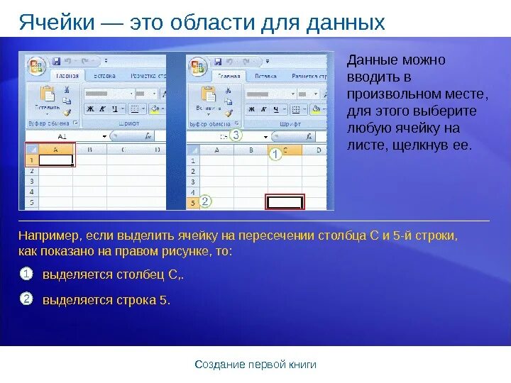 Ячейка. Ввод данных в ячейку. Активная ячейка в excel. Выделить данные ячейки.