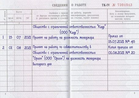 Прием на работу пишут трудовом книжку