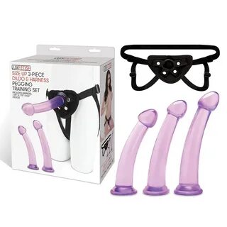 Size Up 3-Piece Dildo and Harness Pegging training Set.