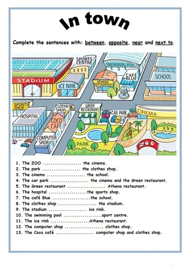 There are shops in the city. Задание на тему places in Town. Places in Town задания. Места в городе Worksheets. Задание по английскому языку my Town.