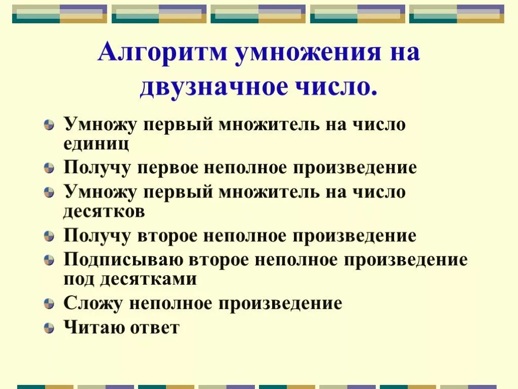 Как объяснить умножение двузначное на двузначное. Алгоритм умножения на двузначное число столбиком. алгоритм письменного умножения на двузначное число. алгоритм письменного умножения на двузначное число 4 класс. алгоритм умножения на двузначное число 4 класс.