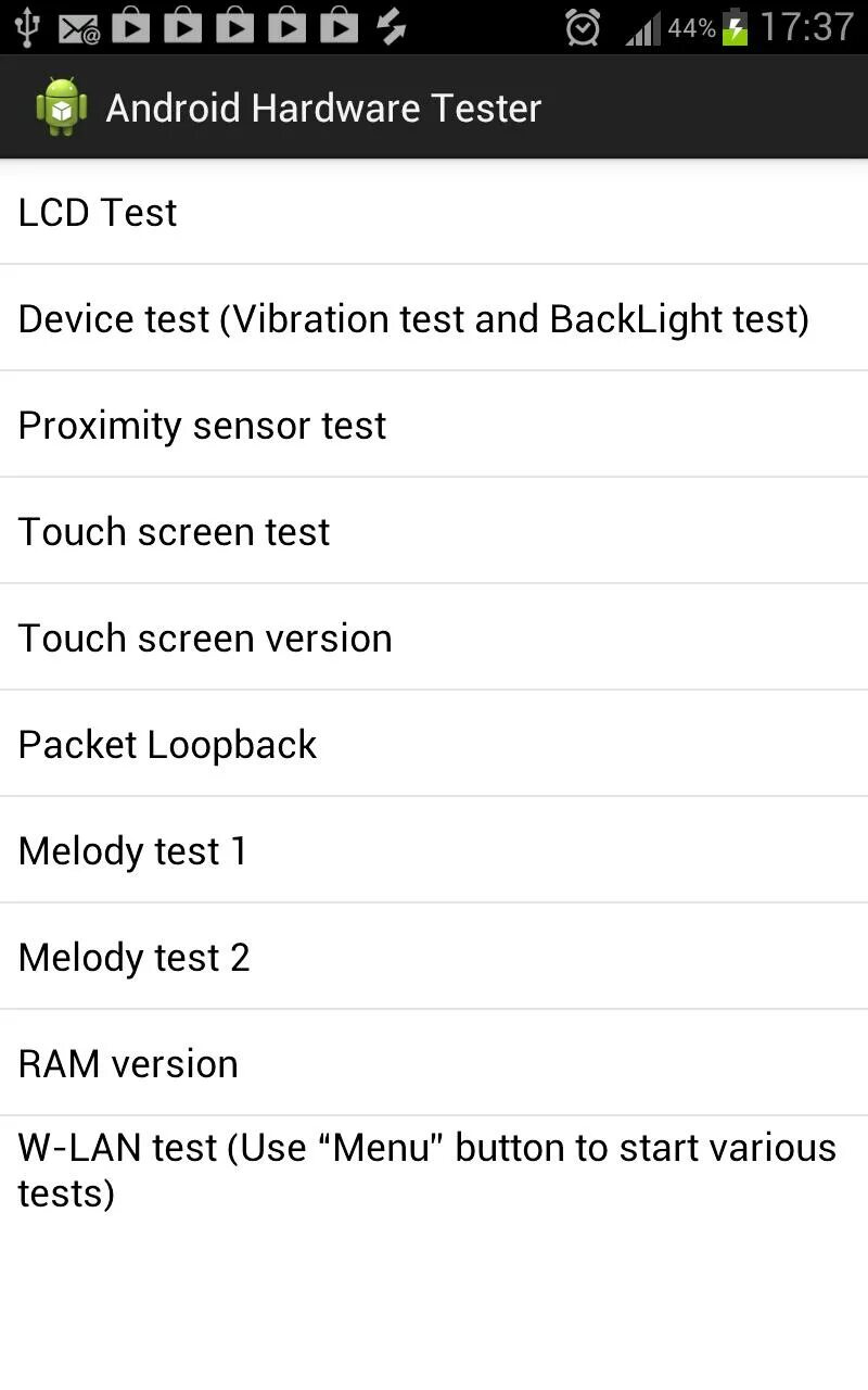 LCD Test Android. Hardware Test. Hardware Tester. Android Hardware Testing Tool.