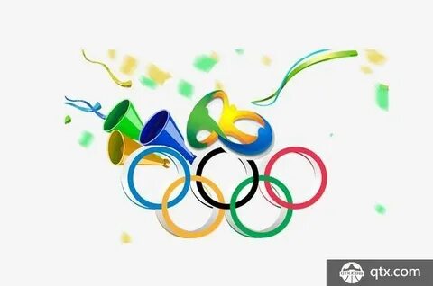 Олимпийские кольца на белом фоне