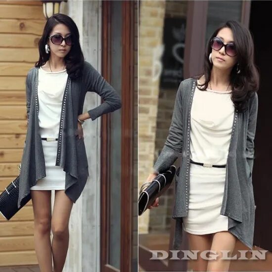 платье со свитером сверху. нигай стрит стайл. блузка поверх платья. болеро спицами. женская кофта поверх платья.