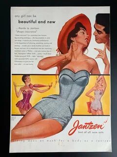 Vintage 1939 Jantzen Swimsuit You Have a Good Line Darling.. 